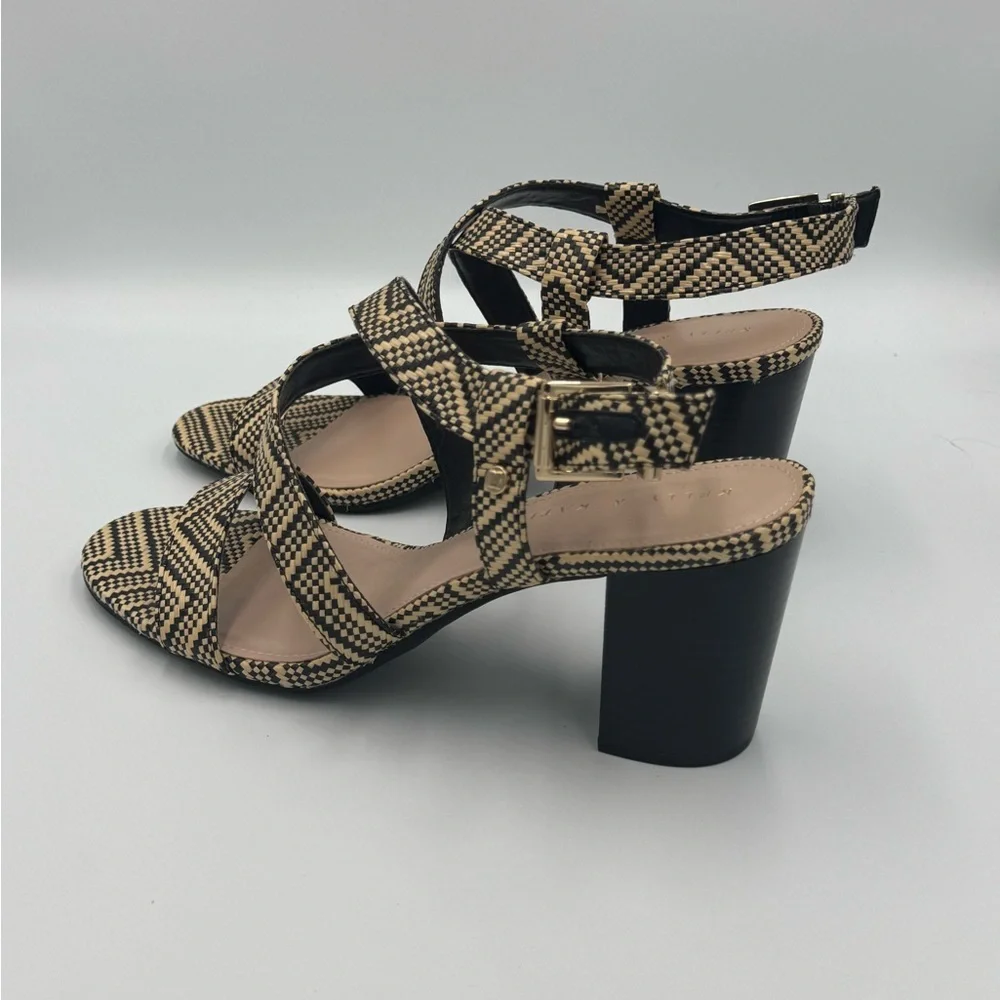 Kelly & Katie Black and Tan Women's Heeled Sandals size 10 excellent condition - Picture 1 of 8